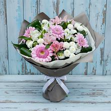 Букет цветов из:  Герберы, Альстромерии и Хризантемы #REPLACE_PRED# Саяногорске