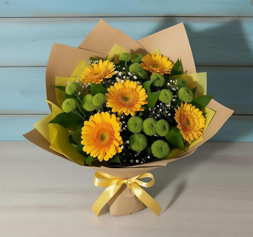 Букет цветов из: Герберы и Хризантемы в Саяногорске