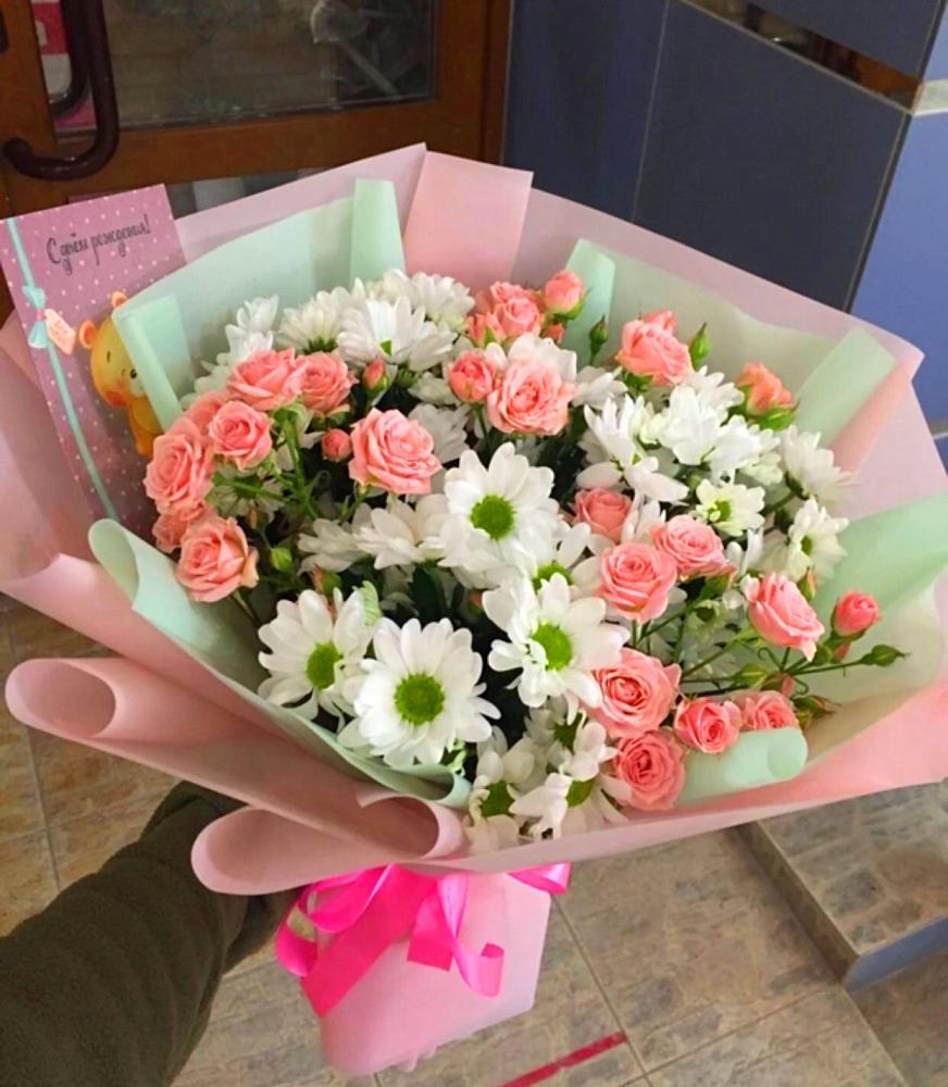 Букет цветов из: Розы и Хризантемы в Саяногорске