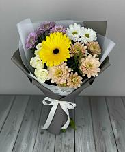 Букет цветов из:  Розы, Герберы и Хризантемы #REPLACE_PRED# Саяногорске