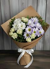 Букет цветов из:  Хризантемы и Розы #REPLACE_PRED# Саяногорске