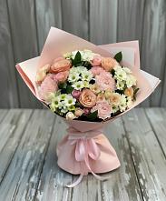 Букет цветов из:  Гвоздики, Розы и Хризантемы в Саяногорске