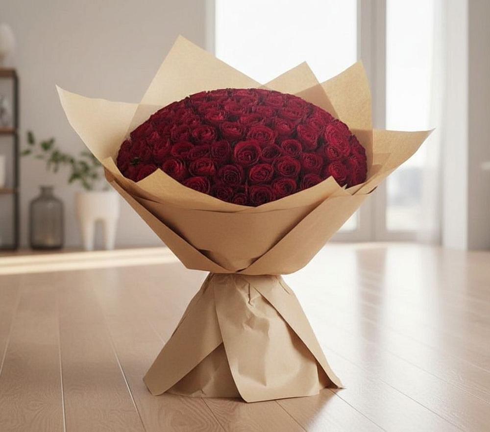 Букет 101 Красная роза в Саяногорске