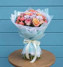 Букет цветов из:  Хризантемы и Розы в Саяногорске